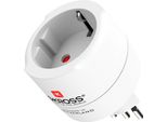 Skross 77297 Adattatore Da Viaggio Europa-Svizzera, Italia E Brasile, Bianco - Per Tutti I Dispositivi Con E Senza Messa A Terra (A 2 E 3 Poli)
