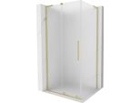 Mexen Velar L Cabina Doccia Scorrevole 120 X 80 Cm, Brina, Oro Spazzolato - 871-120-080-33-55