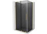 Mexen Velar L Cabina Doccia Scorrevole 90 X 75 Cm, Grafite, Oro Spazzolato - 871-090-075-43-55