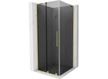 Mexen Velar L Cabina Doccia Scorrevole 110 X 110 Cm, Grafite, Oro Spazzolato - 871-110-110-43-55