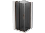 Mexen Velar L Cabina Doccia Scorrevole 90 X 90 Cm, Grafite, Oro Rosa - 871-090-090-43-60