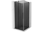 Mexen Velar L Cabina Doccia Scorrevole 120 X 120 Cm, Grafite, Grigio Canna Di Fucile Spazzolato - 871-120-120-43-66