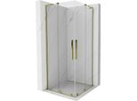 Mexen Velar L Duo Cabina Doccia Scorrevole 90 X 90 Cm, Trasparente, Oro - 871-090-090-02-03-50