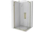 Mexen Velar L Duo Cabina Doccia Scorrevole 90 X 80 Cm, Trasparente, Oro - 871-090-080-02-03-50