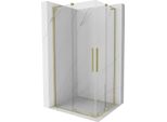 Mexen Velar L Duo Cabina Doccia Scorrevole 90 X 80 Cm, Trasparente, Oro Spazzolato - 871-090-080-02-03-55