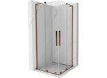 Mexen Velar L Duo Cabina Doccia Scorrevole 90 X 90 Cm, Trasparente, Oro Rosa - 871-090-090-02-03-60