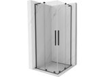 Mexen Velar L Duo Cabina Doccia Scorrevole 90 X 90 Cm, Trasparente, Grigio Canna Di Fucile Spazzolato - 871-090-090-02-03-66