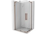 Mexen Velar L Duo Cabina Doccia Scorrevole 90 X 80 Cm, Trasparente, Oro Rosa - 871-090-080-02-03-60