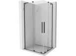 Mexen Velar L Duo Cabina Doccia Scorrevole 100 X 90 Cm, Trasparente, Grigio Canna Spazzolato - 871-100-090-02-03-66