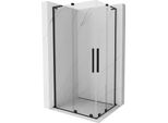 Mexen Velar L Duo Cabina Doccia Scorrevole 100 X 90 Cm, Trasparente, Nero - 871-100-090-02-03-70