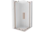 Mexen Velar L Duo Cabina Doccia Scorrevole 90 X 90 Cm, Brina, Rame Spazzolato - 871-090-090-02-33-65