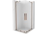 Mexen Velar L Duo Cabina Doccia Scorrevole 90 X 90 Cm, Brina, Oro Rosa - 871-090-090-02-33-60