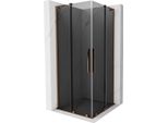Mexen Velar L Duo Cabina Doccia Scorrevole 90 X 90 Cm, Grafite, Oro Rosa - 871-090-090-02-43-60