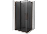 Mexen Velar L Duo Cabina Doccia Scorrevole 100 X 90 Cm, Grafite, Oro Rosa - 871-100-090-02-43-60