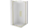 Mexen Velar L Duo Cabina Doccia Scorrevole 80 X 80 Cm, Brina, Oro Spazzolato - 871-080-080-02-33-55