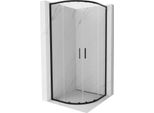 Mexen Exo Cabina Doccia Semicircolare Scorrevole 90 X 90 Cm, Trasparente, Nera - 8132-090-090-70-00