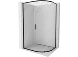 Mexen Exo Cabina Doccia Semicircolare Asimmetrica Scorrevole 120 X 90 Cm, Trasparente, Nera - 8131-120-090-70-00
