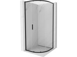 Mexen Exo Cabina Doccia Semicircolare Scorrevole 90 X 90 Cm, Trasparente, Nera - 8131-090-090-70-00