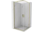 Mexen Exo Cabina Doccia Quadrata Battente 70 X 70 Cm, Trasparente, Oro - 8110-070-070-50-00