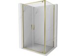 Mexen Exo Cabina Doccia Battente 90 X 75 Cm, Trasparente, Oro - 8182-090-075-50-00