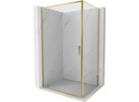 Mexen Exo Cabina Doccia A Battente 75 X 95 Cm, Trasparente, Oro - 8181-075-095-50-00