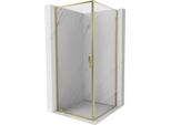 Mexen Exo Cabina Doccia Con Porta A Battente 80 X 80 Cm, Trasparente, Oro - 8181-080-080-50-00