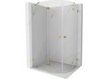 Mexen Lunar Cabina Doccia Semicircolare Battente Sinistra 90 X 80 Cm, Trasparente, Oro - 833-090L-080P-50-00