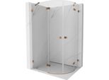 Mexen Lunar Cabina Doccia Semicircolare A Battente Sinistra 100 X 80 Cm, Trasparente, Oro Rosa - 833-100L-080P-60-00
