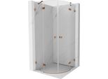 Mexen Lunar Cabina Doccia Semicircolare A Battente 80 X 80 Cm, Trasparente, Oro Rosa - 833-080L-080P-60-00
