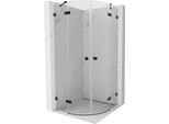 Mexen Lunar Cabina Doccia Semicircolare A Battente 70 X 70 Cm, Trasparente, Nera - 833-070L-070P-70-00