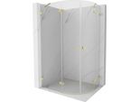 Mexen Lunar Cabina Doccia Semicircolare Battente Sinistra 100 X 80 Cm, Trasparente, Oro Spazzolato - 833-100L-080P-55-00