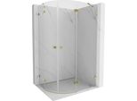 Mexen Lunar Cabina Doccia Semicircolare A Battente Destra 100 X 70 Cm, Trasparente, Oro - 833-100P-070L-50-00