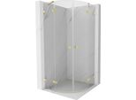 Mexen Lunar Cabina Doccia Semicircolare A Battente 70 X 70 Cm, Trasparente, Oro Spazzolato - 833-070L-070P-55-00