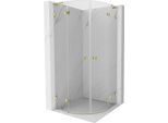 Mexen Lunar L Cabina Doccia Semicircolare A Battente 100 X 100 Cm, Trasparente, Oro - 833L-100L-100P-50-00