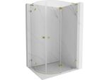 Mexen Lunar L Cabina Doccia Semicircolare A Battente Destra 100 X 90 Cm, Trasparente, Oro - 833L-100P-090L-50-00