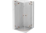 Mexen Lunar L Cabina Doccia Semicircolare Battente 100 X 100 Cm, Trasparente, Oro Rosa - 833L-100L-100P-60-00