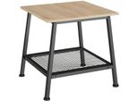 Tectake® Beistelltisch, Industrial Style, TrapezföRmiges Gestell, Mit Ablage Und Gitterablage, 45,5 X 45 X 47 Cm