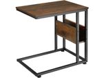 Tectake® Beistelltisch, Industrial Style, In Praktischer C-Form Mit Seitenfach, 55 X 36,5 X 60 Cm
