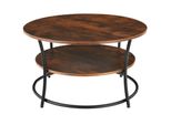 Tectake® Couchtisch, Industrial Style, Rund, Mit 2 Ablagen, 80 X 46 Cm