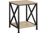 Tectake® Beistelltisch, Industrial Style, Mit 2 Ablagen, 40,5 X 40,5 X 52,5 Cm