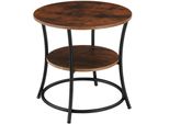 Tectake® Beistelltisch, Industrial Style, Rund, Mit 2 Ablagen, 55 X 56 Cm