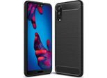 Tpu Copertura Per Huawei P20 Telefono Cellulare Copertura Protettiva Look Carbonio Custodia Protettiva