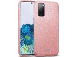 Custodia Del Telefono Cellulare Per Samsung Galaxy S20 Caso Glitter Copertura Tpu Protettiva, Oro Rosa
