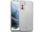 Custodia Del Telefono Cellulare Per Samsung Galaxy S21 Fe Caso Glitter Copertura Tpu Protettiva, Argento