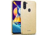 Custodia Del Telefono Cellulare Per Samsung Galaxy M11 Caso Glitter Copertura Tpu Protettiva, Oro