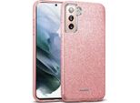 Custodia Del Telefono Cellulare Per Samsung Galaxy S21 Fe Caso Glitter Copertura Tpu Protettiva, Oro Rosa