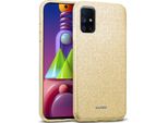 Custodia Del Telefono Cellulare Per Samsung Galaxy M31S Caso Glitter Copertura Tpu Protettiva, Oro