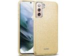 Custodia Del Telefono Cellulare Per Samsung Galaxy S22 Caso Glitter Copertura Tpu Protettiva, Oro