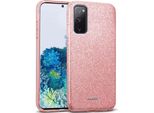 Custodia Del Telefono Cellulare Per Samsung Galaxy S20 Fe Caso Glitter Copertura Tpu Protettivo, Oro Rosa