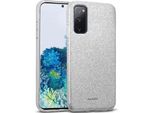 Custodia Del Telefono Cellulare Per Samsung Galaxy S20 Fe Caso Glitter Copertura Tpu Protettiva, Argento